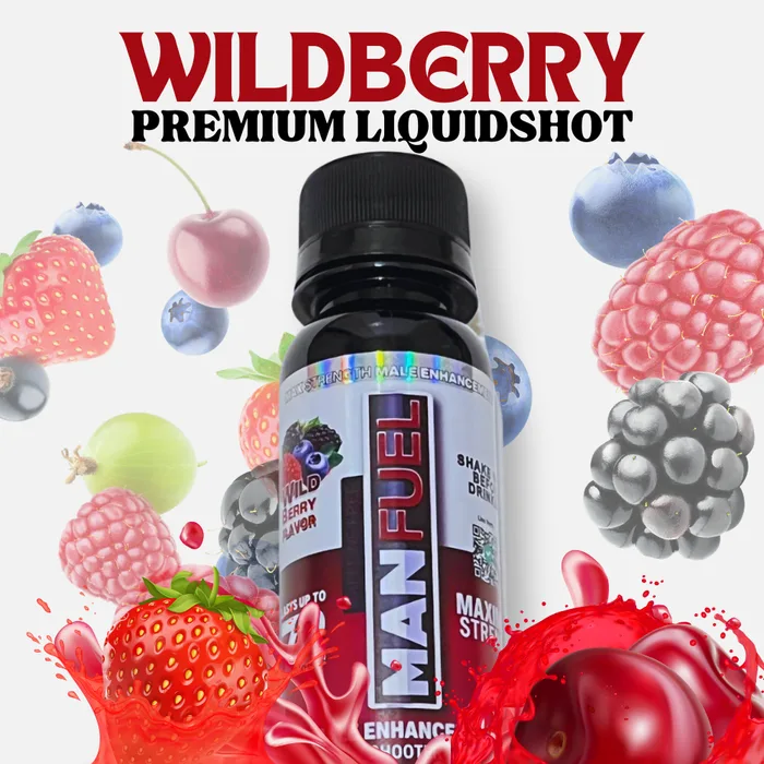 Manfuel Liquid Shooter - 3 fl. oz. Wildberry Flavor, 12 CT